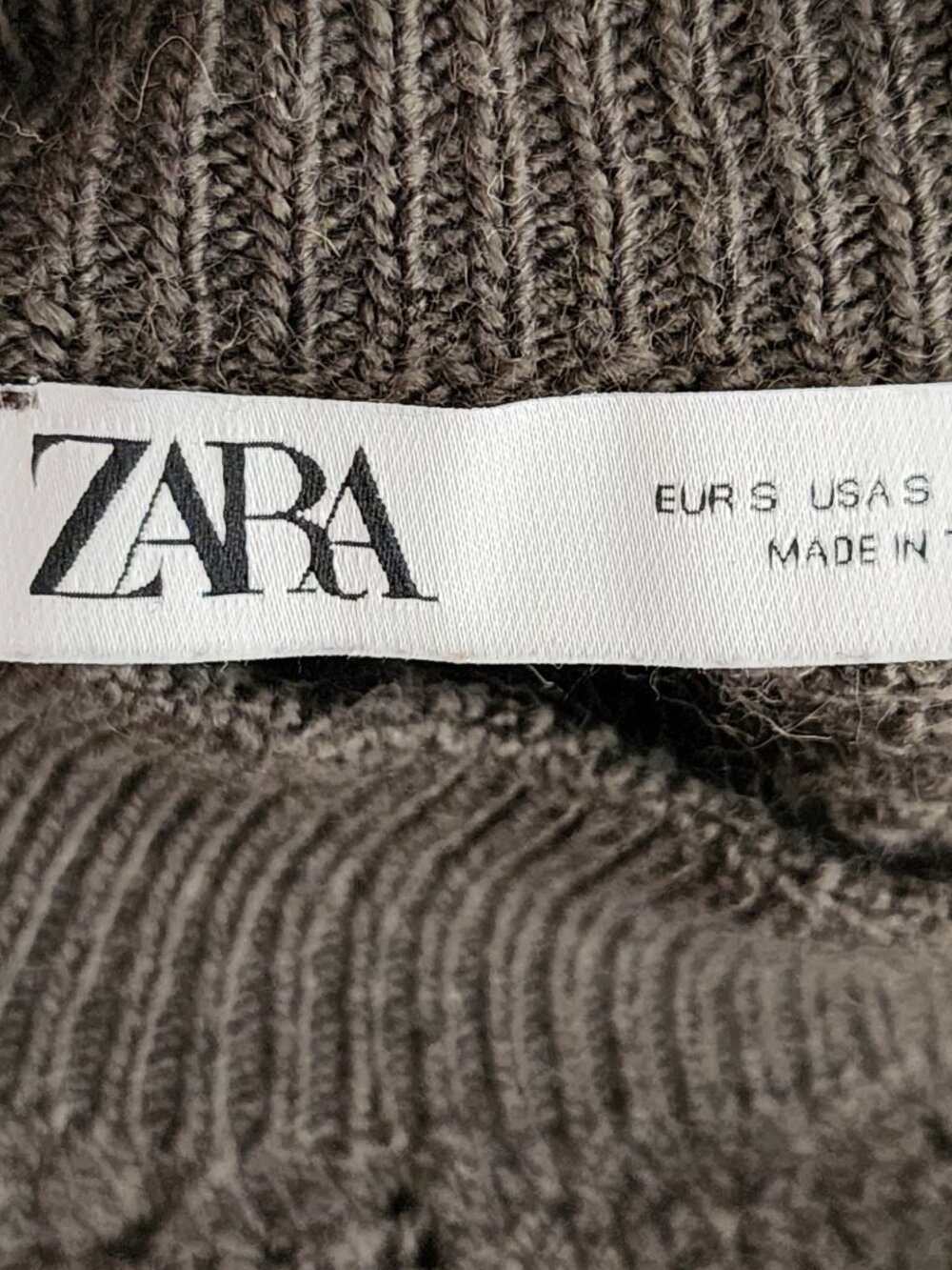Zara Gray Lace Ruffle Trim Mockneck Cropped Sweater - Picture 7 of 8